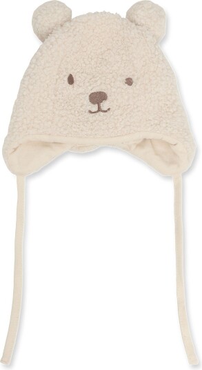 Lindex Cap Pile W Ears Embr Face LIGHT BEIGE 36/38