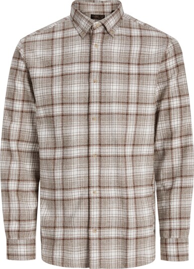 Jack & Jones Jprbluharvey Check L/S Shirt Sn Beige M