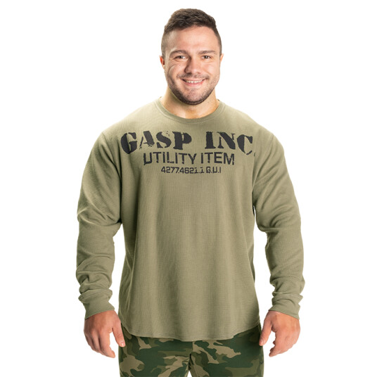 Thermal Gym Sweater, Washed Green Grön Medium