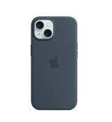 Apple - Baksidedeksel for mobiltelefon - MagSafe-samsvar - silikon - stormblå - for iPhone 15