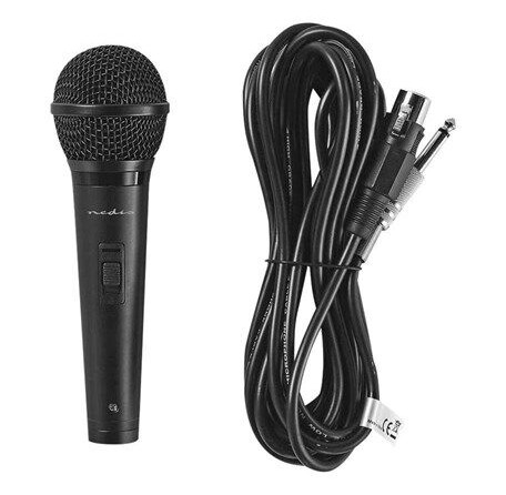 Nedis MPWD25BK Håndholdt Dynamisk Mikrofon Kardioid med XLR-kontakt Svart