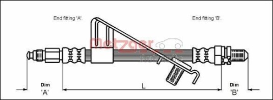 Bremseslange METZGER 4112527