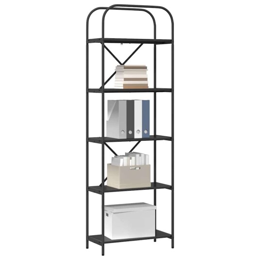 Bokhylle Svart eik 60 x 30 x 183 cm Konstruert tre Bokhylle Svart eik 60 x 30 x 183 cm Konstruert tre