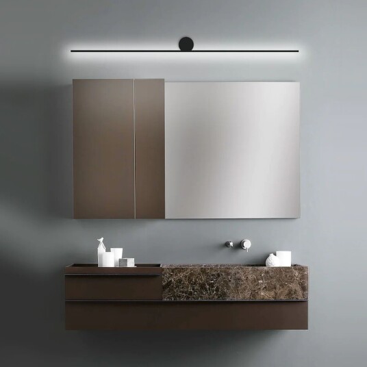 Norlux Hali vegglampe for baderom IP44 3000K dimbar 90 cm - Svart