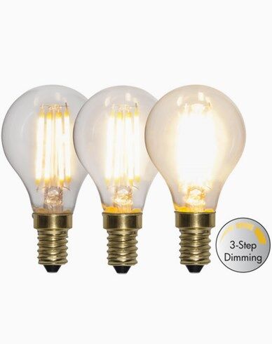 Star Trading LED-pære Illum 3-trinns klikk dimmer 4W 2100K E14 Star Trading LED-pære Illum 3-trinns klikk dimmer 4W 2100K E14