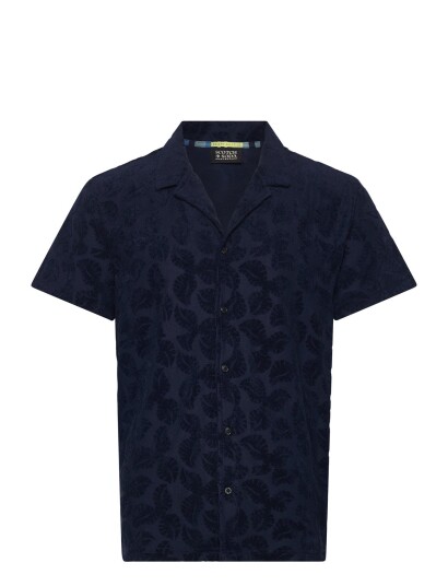 Scotch & Soda Terry Jacquard Regularfit Shortsleeved Shirt Navy S Scotch & Soda Terry Jacquard Regularfit Shortsleeved Shirt Navy S