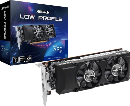 ASRock Intel Arc A310 Lavprofil Grafikkort 4GB GDDR6 med HDMI og DisplayPort