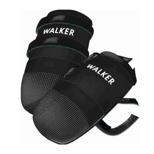 Trixie Walker Care Beskyttende Hundesko XXL i Polyester - 2-pakning Svart