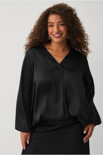 Ellos Plus collection Tunika med v hals Svart
