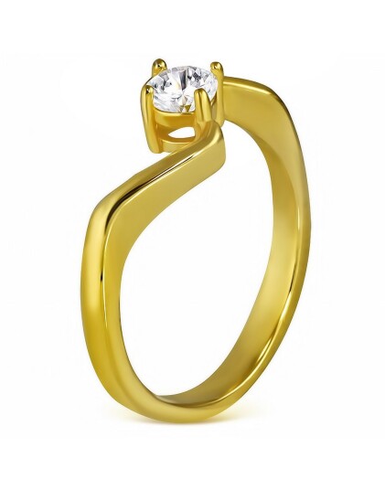 Perfect Moment Gullfarget Ring i Kirurgisk Stål med CZ Sten Strl 59 x 18,80 mm