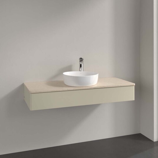 Villeroy & Boch Antao Servantskap med 1 skuff 120x50x19 cm u/lys Grå Matt/Crème Villeroy & Boch Antao Servantskap med 1 skuff 120x50x19 cm u/lys Grå Matt/Crème