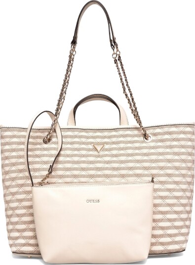 GUESS Giully Ii Large 2 In 1 Tote   Cream   ONE SIZE