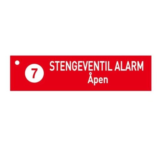 Skilt Stengeventil Alarm Åpen 7 Skilt Stengeventil Alarm Åpen 7