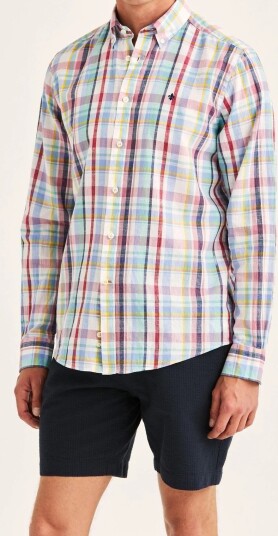 Morris Linen Preppy Check Shirt Classic Fit   Multi/patterned   XL