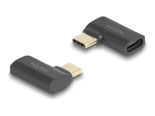 Delock USB-C Adapter 40 Gbps PD 3.1 240w Vinklet L/R Delock USB-C Adapter 40 Gbps PD 3.1 240w Vinklet L/R