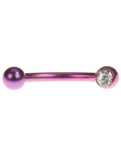 Utgått Øyenbrynspiercing i Lilla med Klar Sten 12 x 8 mm