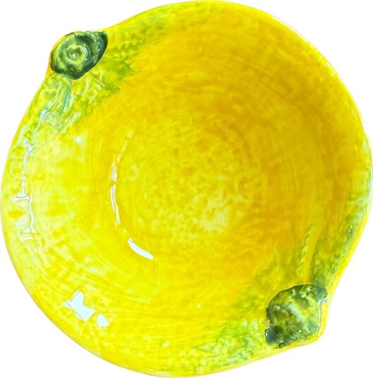 Caja Company Lemon Bowl, Round Small - YELLOW/GREEN/WHITE - 11X11 cm.H3.5 cm