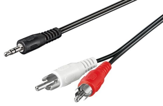 Goobay 3.5mm til 2xRCA Lydkabel 3 meter Svart Skjermet Goobay 3.5mm til 2xRCA Lydkabel 3 meter Svart Skjermet