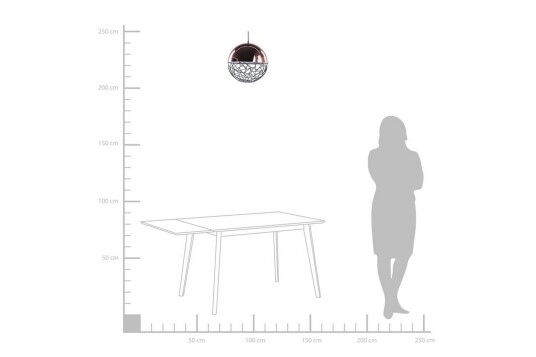 Taklampe Padma 35 cm Kobber