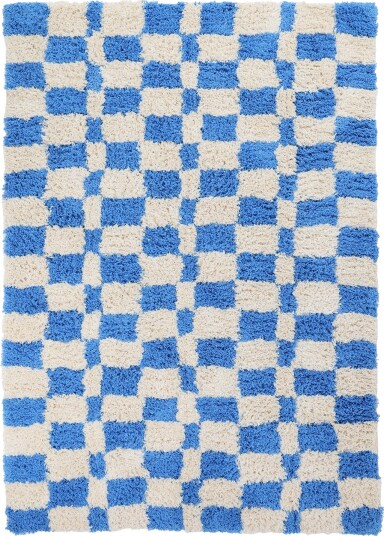 Ryetepper Atrani Natural Cotton Shaggy blå Størrelse: 160 x 230 cm
