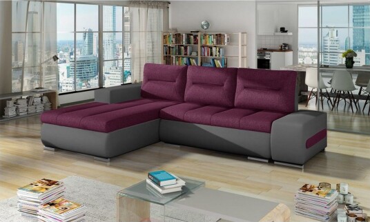 Seksjon Eltap Ottavio 275x180x85 cm Lars 68 Soft 29 Lilla Grå Venstre