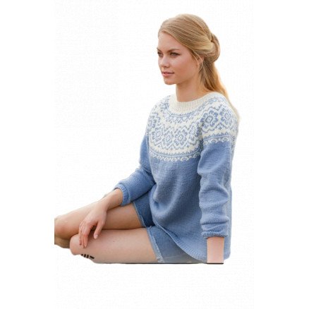 PeriwinkleÂ by DROPS Design Genser Strikkeoppskrift str S XXXL