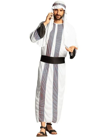 Hvitt Sheik Kostyme med Striper Hvitt Sheik Kostyme med Striper