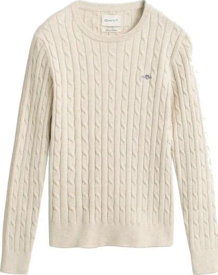Gant Classic Cable Knit Sweater Beige XL