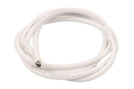 Schumacher Dash Silikonkabel 12AWG 1m - Hvit