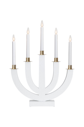 Star Trading Eli Adventsstake Hvit med 5 LED-lamper 47 cm