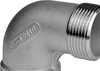 Støbt Vinkel 3/8 Muffe/Nippel. Rustfri Kvalitet Aisi 316