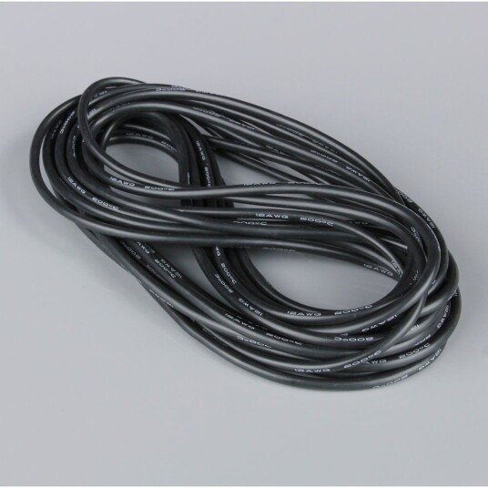 Radient 010134 SILICONE WIRE 12AWG 680 STRAND 25FT / 7.5M BLA