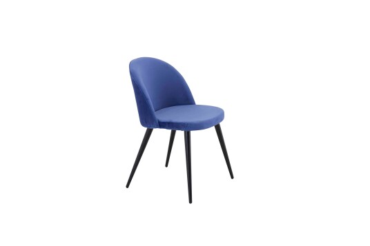 Venture Design Velvet spisestol Mørkeblå Svart