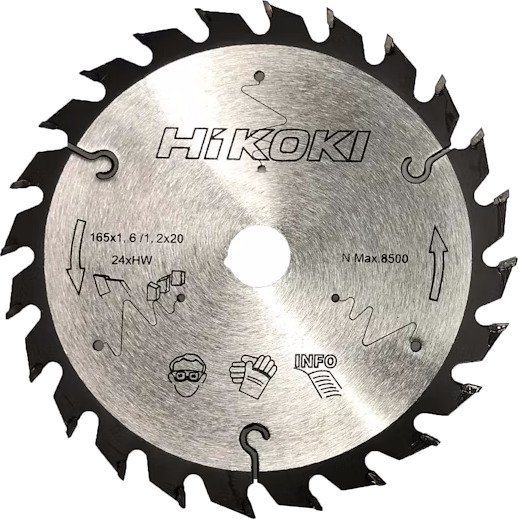 HiKOKI 60355033 Sagblad 165x1,6x20 mm, 24T, Maskintilbehør & forbruk