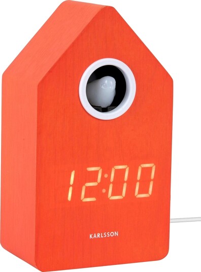 Karlsson Vekkerklokke Cuckoo  LED Orange