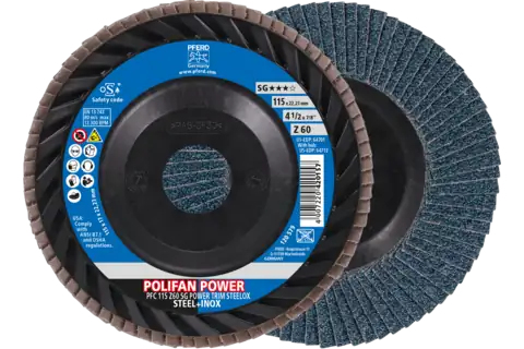 Pferd Polifan Lamellskiver Av Zirkonia Aluminiumoksid Z Sg Power Trim Steelox 11,5 Cm 10 Stk
