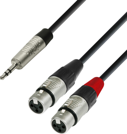 Adapterkabel 3,5 mm MiniJack stereo for 2 x XLR female 6 meter