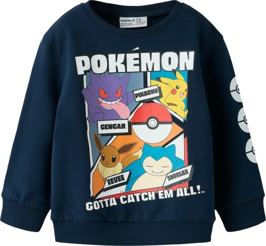 Name It Collegegenser - NmmSibo - Pokémon - Navy Blazer - Name It - 5 år (110) - Collegegenser Blå Hvit Marineblå
