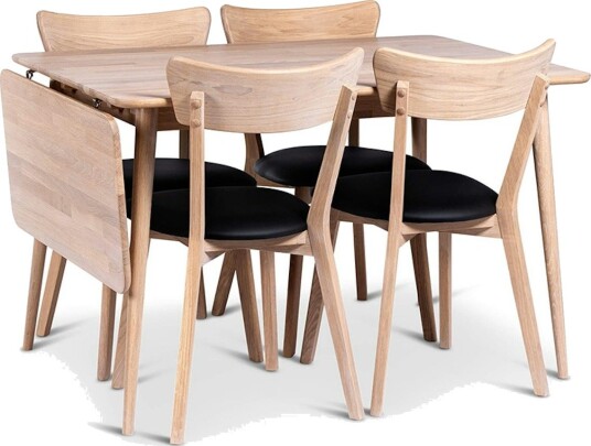Spisegruppe Stenexpo Odense Klaffebord med 4 Eksjö Stoler Spisegruppe Stenexpo Odense Klaffebord med 4 Eksjö Stoler