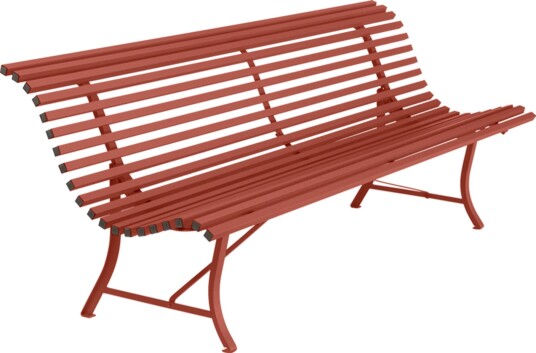 Fermob - Louisiane Bench 200 Cm Red Ochre 20 - Hagebenker - Rød - Metall Fermob - Louisiane Bench 200 Cm Red Ochre 20 - Hagebenker - Rød - Metall