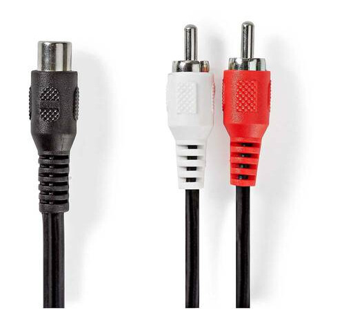 Nedis Stereo Lydkabel 2x RCA Han til RCA Hun 0,2 m Nikkelbelagt Nedis Stereo Lydkabel 2x RCA Han til RCA Hun 0,2 m Nikkelbelagt