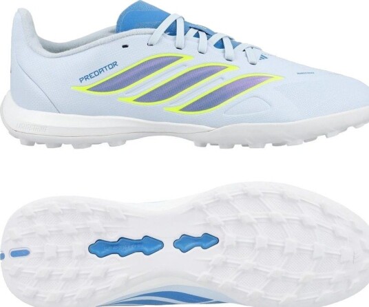 adidas Predator League Tf Ice Cold Precision   Crystal Sky/ray Blue/gul Barn   Turf (Tf) størrelse 33½