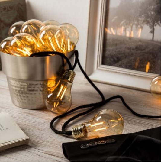 Northlight lyslenke Deco 10 LED   innendørs 7,5 m svart kabel