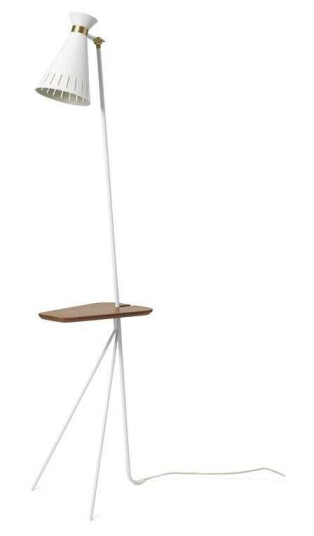 Warm Nordic Cone Gulvlampe m/Bord Clear White/Teak