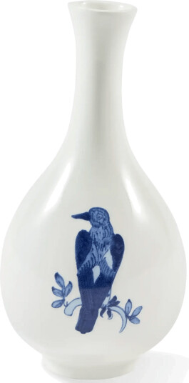 POLSPOTTEN Vase Small Bird   Navy   Ø8.7X H17CM
