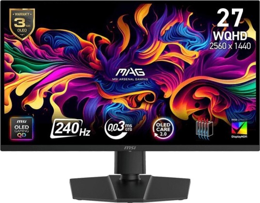 MSI MAG 273QP QD-OLED Gaming Monitor 27" 2560x1440 240Hz Sort MSI MAG 273QP QD-OLED Gaming Monitor 27" 2560x1440 240Hz Sort