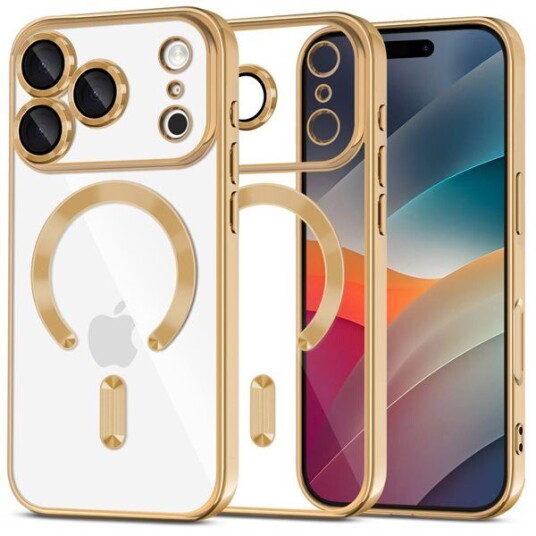 Tech Protect iPhone 17 Pro MagFlex deksel MagSafe kompatibelt Klar / Gull