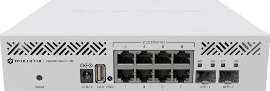 MikroTik CRS310-8G+2S+IN 10-Port Switch (2x SFP+ 10G / 8x 2.5G RJ45)
