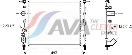 AVA COOLING SYSTEMS RTA2197 Radiator motorkjøling