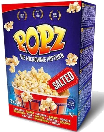 Popz Micro Popcorn med Salt 3x90 gram Popcorn